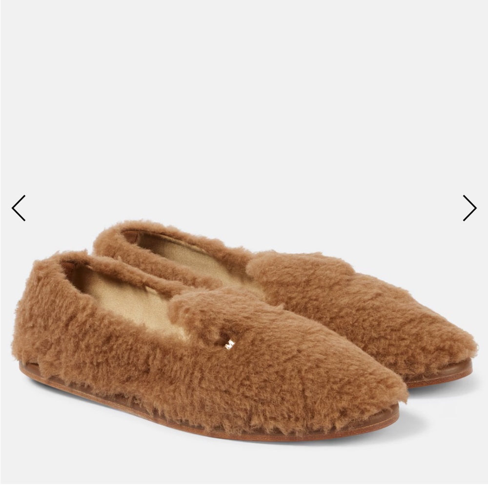 MaxMara Brown Fuzzy Moccasins